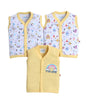 Bumzee Baby Girls Cotton Pack Of 3 Sleeveless Jablas White & Yellow - 6-9 Months (Peb10574D-Wht)