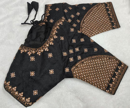 Vihu Fashion WomenS Readymade Blouse Multi Golden Codding Sequence Embroidery Work Indian Ethnic Designer Stitched Readymade Sa