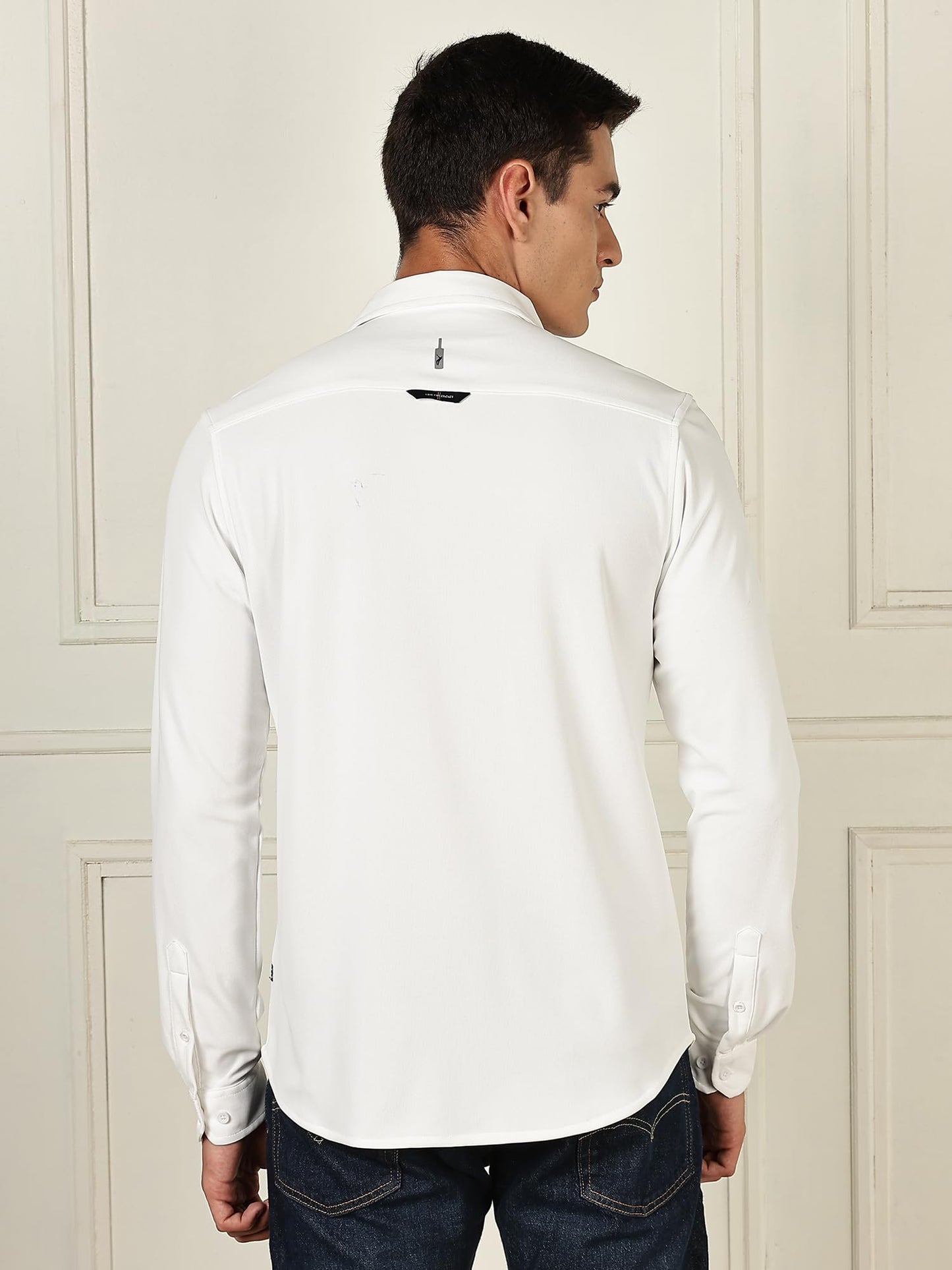 Thomas Scott Mens | Premium | Spread Collar | Slim Fit | Long Sleeves | 4 Way Stretch | Coolmax | Knitted | Casual | Shirts for