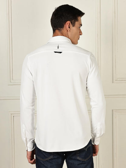 Thomas Scott Mens | Premium | Spread Collar | Slim Fit | Long Sleeves | 4 Way Stretch | Coolmax | Knitted | Casual | Shirts for