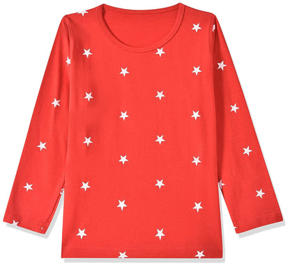 T2F Girls Cotton Printed Regular Fit Full Sleeve T-Shirt(Pack of 5)