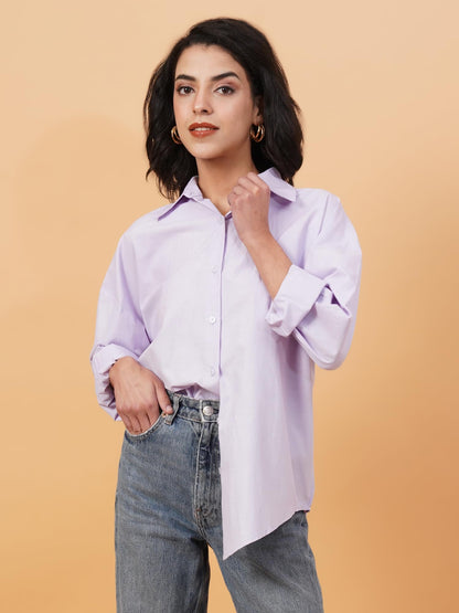 Kotty WomenS Relaxed Fit Spread Collar Casual Shirt