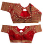 Pujia Mills WomenS Silk Half Sleeve Readymade Embroidery Multi Coding Gold Thread Indian Ethnic Designer Stitched Saree Blouse