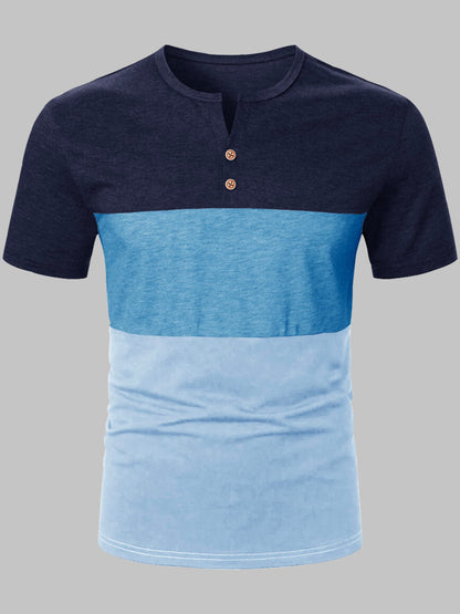 Noble Monk MenS Half Sleeves Henley Neck T-Shirt | Colorblock T-Shirt For Men