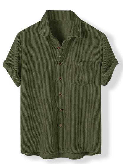 Nobel Monk MenS Solid Casual Shirt |Half Sleeve | Regular Fit |Stylish Shirt For Men Military Green