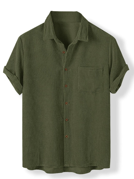 Nobel Monk MenS Solid Casual Shirt |Half Sleeve | Regular Fit |Stylish Shirt For Men Military Green
