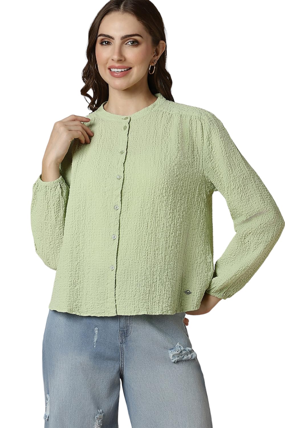 Allen Solly Women Regular Fit Casual Full Sleeve Button-Down Shirt