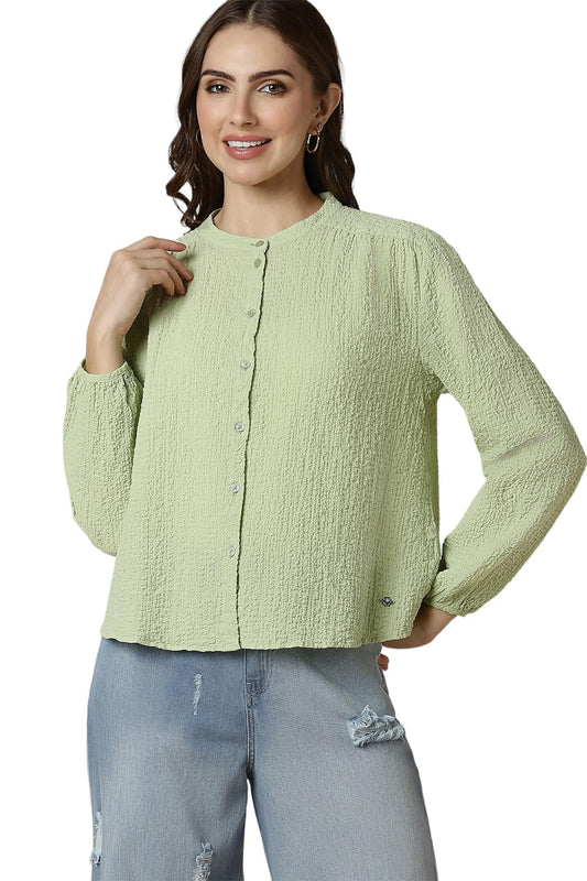 Allen Solly Women Regular Fit Casual Full Sleeve Button-Down Shirt