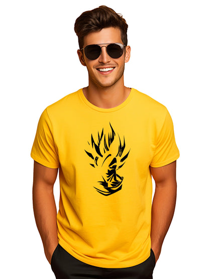 ADRO Men's Solid Regular Fit T-Shirt (RN24-GOK-MU_Mustard