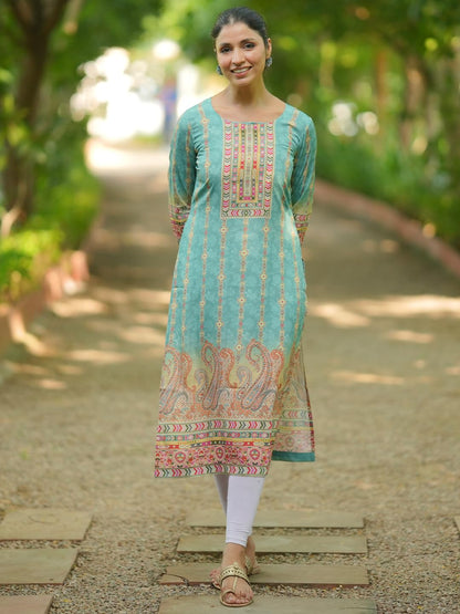 Libas Womens Printed Crepe Straight Kurta For Women