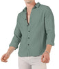 Finivo Fashion MenS Cotton Casual Striped Button Down Shirts Long Sleeve Textured Summer Beach Shirt For Men Green