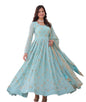 Wedani Georgette Sequins Embroidery Work Anarkali Kurta Set for Women (in, Alpha, 2XL, Regular, Sky Blue)
