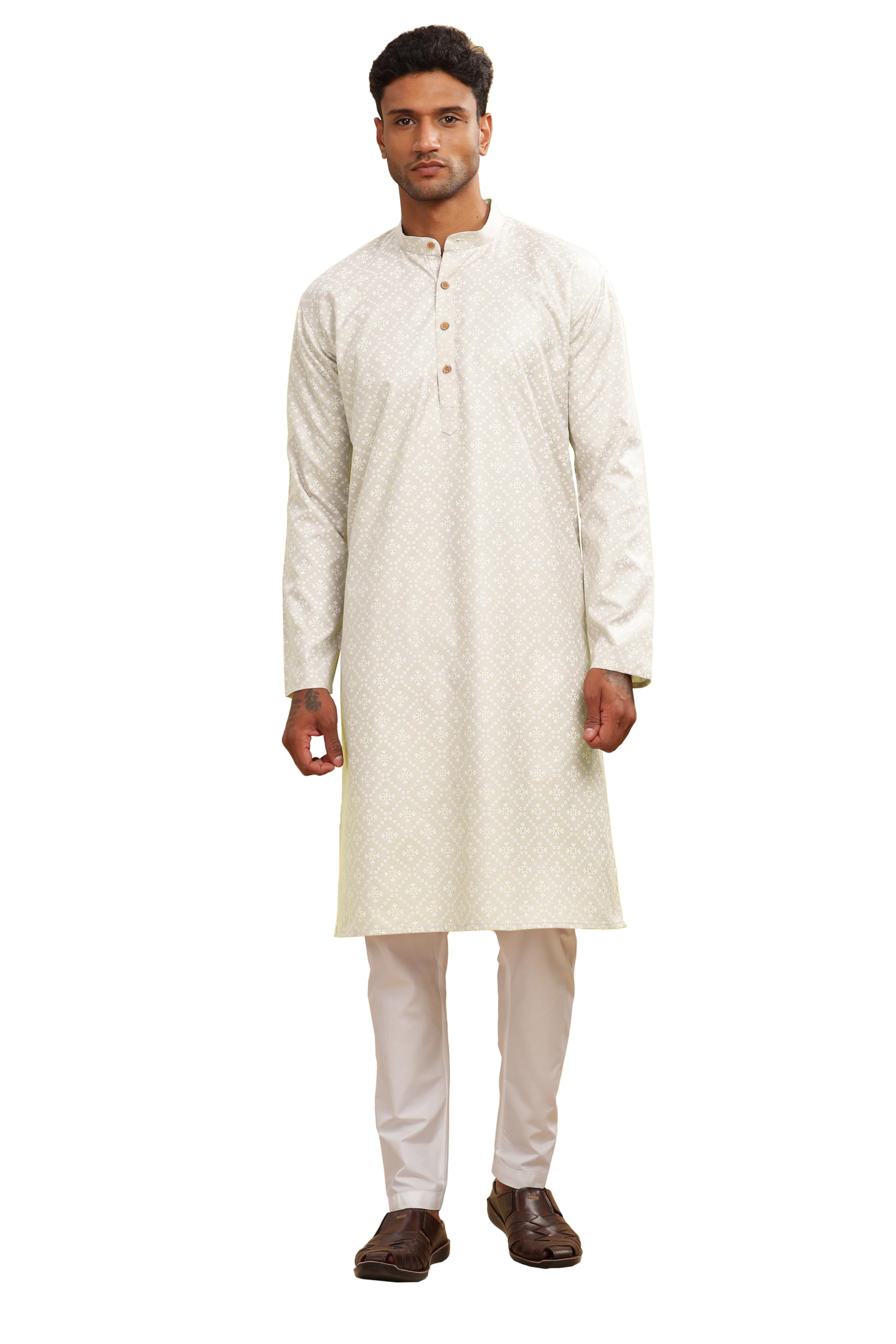 Be Active MenS Cotton Regular Kurta (C-399-3_Cream