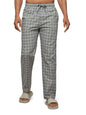XYXX Mens Super Combed Cotton Checkered Checkmate Pyjamas [Pack of 1] Elasticated Waist, Drawstring | Loungewear for Men in Gre