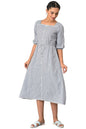 Aurelia WomenS Cotton Midi Check White Dress