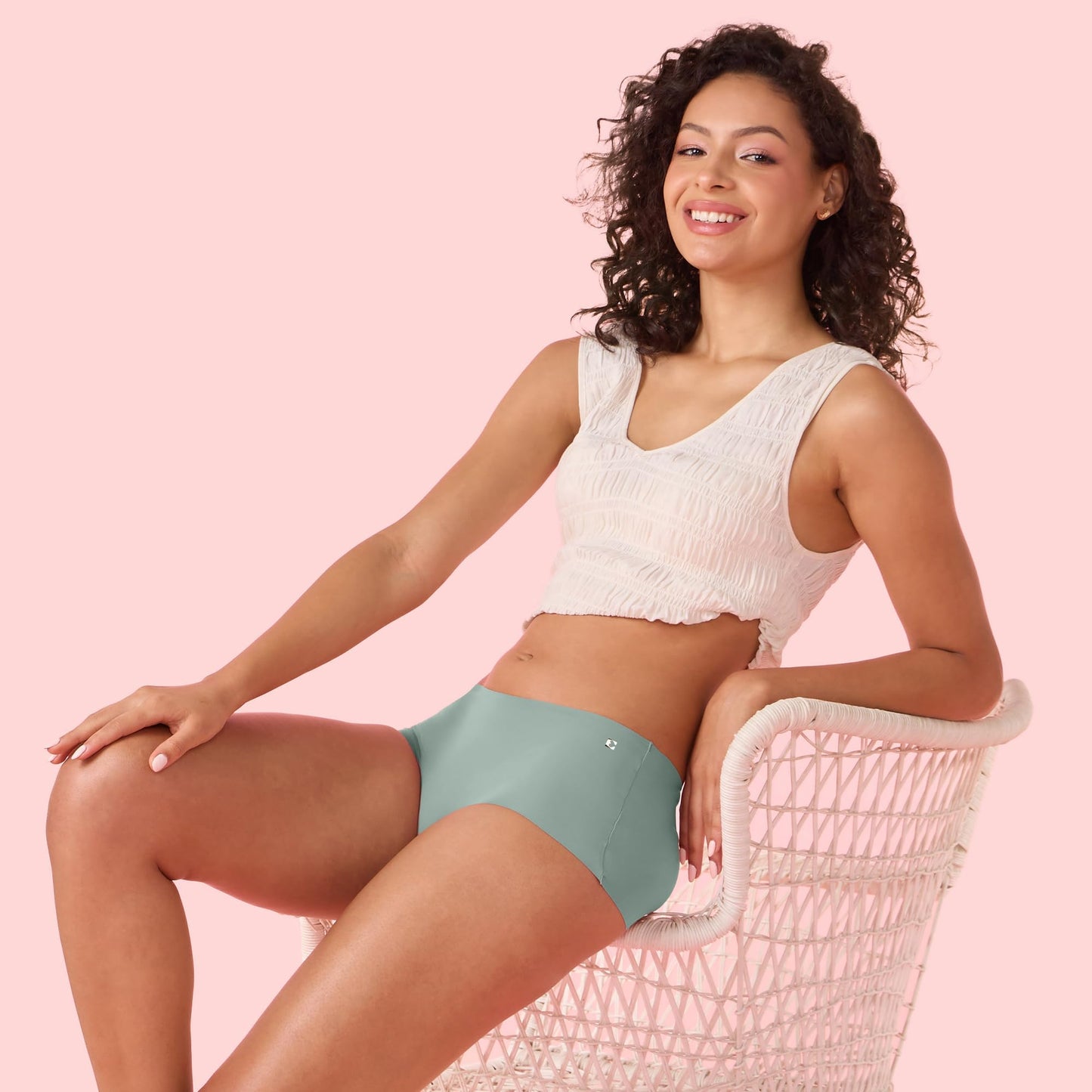 Enamor Innovations Invisi, All Day Comfort, Mid Waist Boyshorts Panty for Women - No Visible Panty Lines, Breathable, Sweat Wick