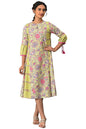 W For Woman WomenS Polyester Green Printed Godget Plu Size Summer Dress Calf Length 23Few18426G-119549_Nile