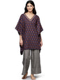 Libas Womens Printed Cotton Night Suit Set For Women Navy Blue