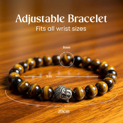 Astrotalk Tiger Eye Bracelet | Healing Crystal for Confidence & Protection | Natural Tiger Eye Stone | Crystal Bracelet for Women & Men | Certificate of Authenticity