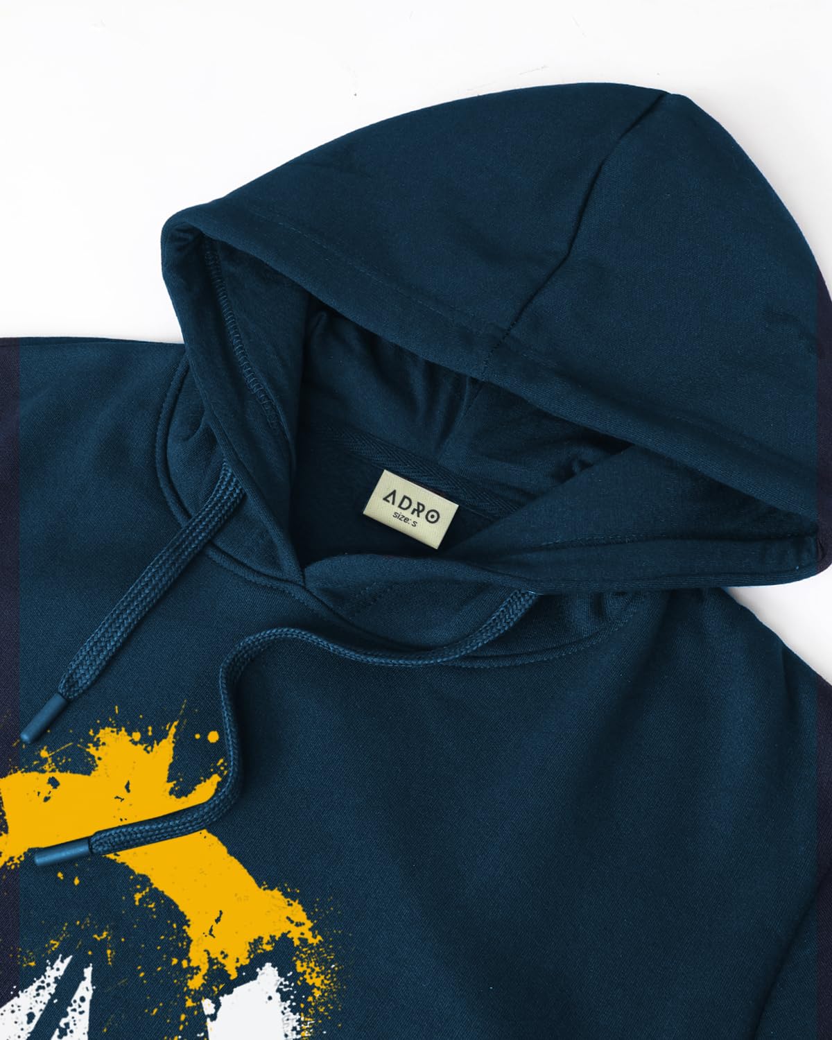 ADRO Men's Cotton Neck Hooded Sweatshirt (H-M-PC-SB_Teal)