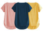 Fabricorn Combo Of Three Plain Mustard Yellow, Dusty Rose And Airforce Blue V-Neck Up And Down Cotton Tshirt For Women (Mustard