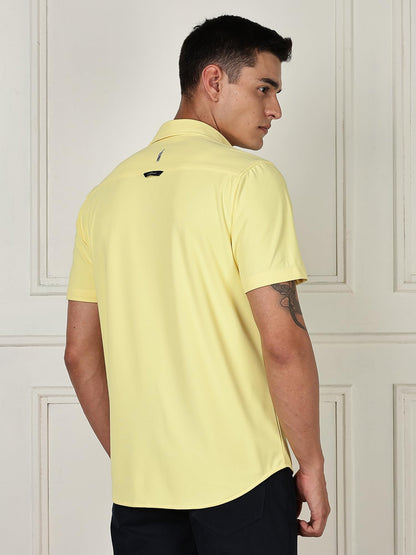 Thomas Scott Mens | Premium | Spread Collar | Slim Fit | Short Sleeves | 4 Way Stretch | Coolmax | Knitted | Casual | Shirts fo