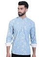 Jompers Mens Printed Corduroy Short Kurta