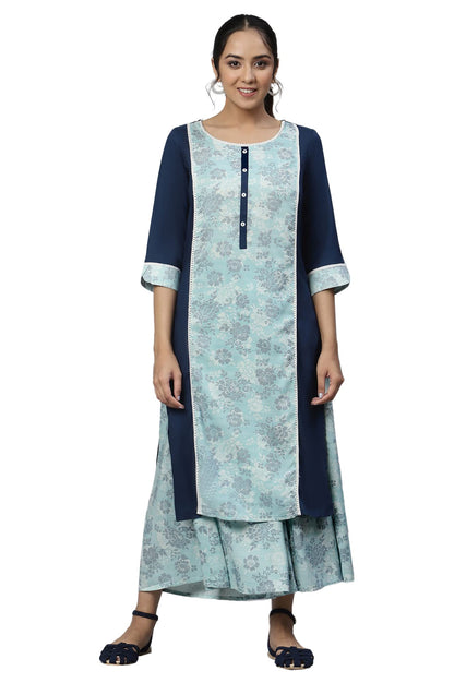 Aurelia Women's Floral Print Rayon Kurta Set with Culottes
