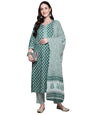 anubhutee Women's Pure Cotton Ethnic Motifs Maroon Printed Straight Kurta Suit Set