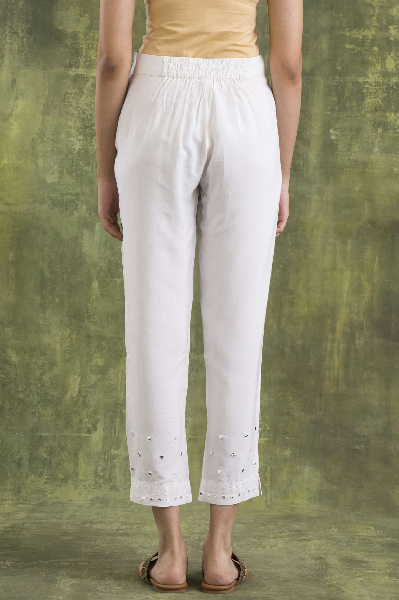 Folksong Strechable Slim Pants for Women | Trousers for Women | W for Woman