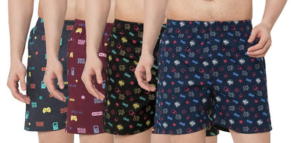ANNI DESIGNER Mens Cotton Printed Boxer Shorts (Pack of 4) (ANL-BXR-PACK-4-AN-026_XXL_Multi_ XX-Large) Multicolour