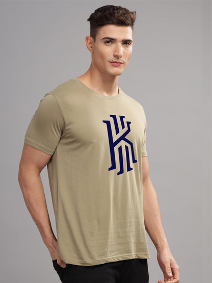 ADRO Mens Printed T Shirt - Premium Cotton Graphic Printed Tshirt - Beige T-Shirt - RN24-KOBE-BE