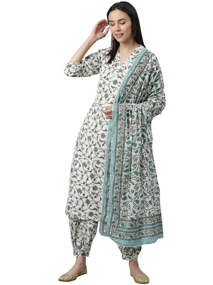 Libas WomenS Cotton Kurta Sets (6919_White