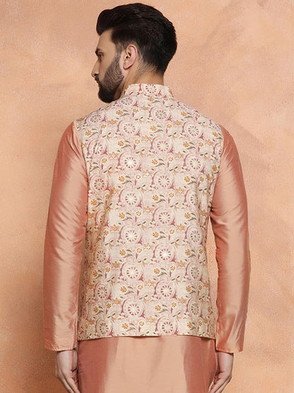 Kisah Nehru Jacket For Men  Printed Cotton Blend Modi Jacket | Ethnic & Formal Waist Coat For Weddings, Parties & Office Wear