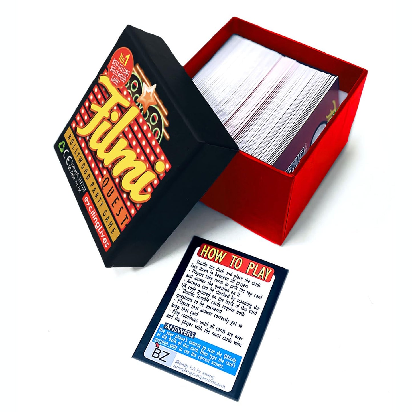 exciting Lives Bollywood Movie Party Game - Fun Cardboard Game for Adults & Kids, Medium Size, Red, Model 3063