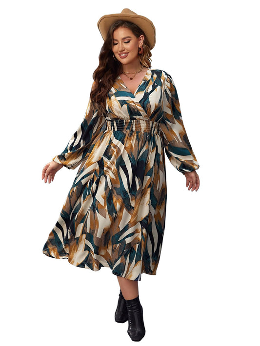 Avanova Creap Beige V-Neck Maxi Western Dresses For Women (Dress 85 Beige Xl)