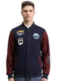 Ketch Polyester Mens Full Sleeve Regular Fit Jacket Khbj000002 Navy/Red Large