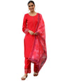 Libas WomenS Silk Blend Kurta Sets (48744O_Red