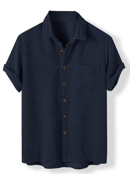 Nobel Monk MenS Solid Casual Shirt |Half Sleeve | Regular Fit |Stylish Shirt For Men Navy Blue