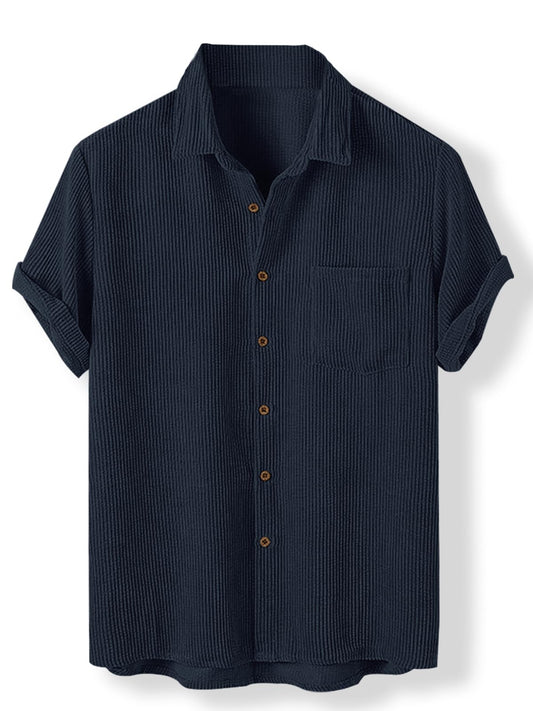 Nobel Monk MenS Solid Casual Shirt |Half Sleeve | Regular Fit |Stylish Shirt For Men Navy Blue