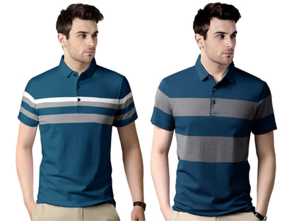 MenS Regular Fit Polo T Shirt (Combo Pack Of 2) |Half Sleeves |Collar Tshirts |Nobel Monk T Shirt | Casual Tshirt