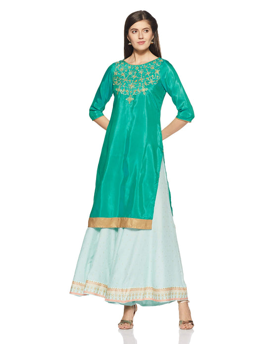 Aurelia Women's Polyester Straight Kurta