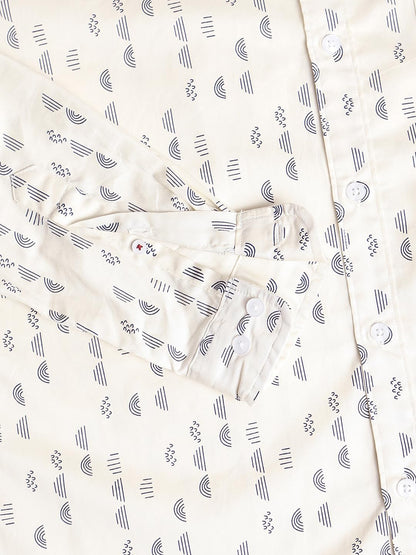 Dennis Lingo MenS Off White Casual Shirt