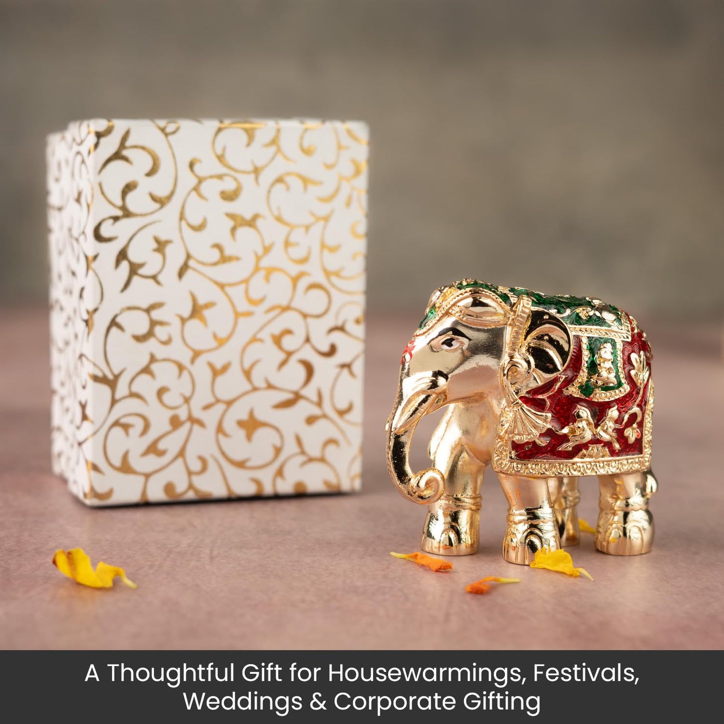 Astrotalk Shri Swarna Gajraj Idol | Vastu Elephant Idol for Strength, Wisdom & Financial Stability | Aesthetic Home Decor for Living Room & Office | Good Luck Gift for Man & Woman