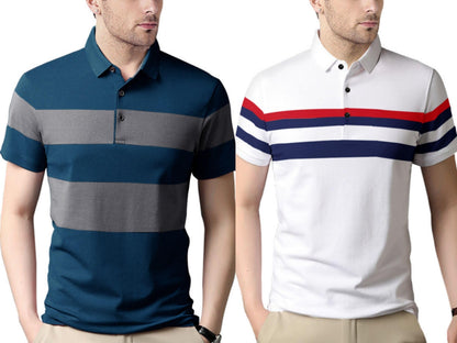 Noble Monk MenS (Combo Pack Of 2) -Regular Fit Polo T Shirt |Half Sleeves |Collar Tshirts |Casual Tshirt