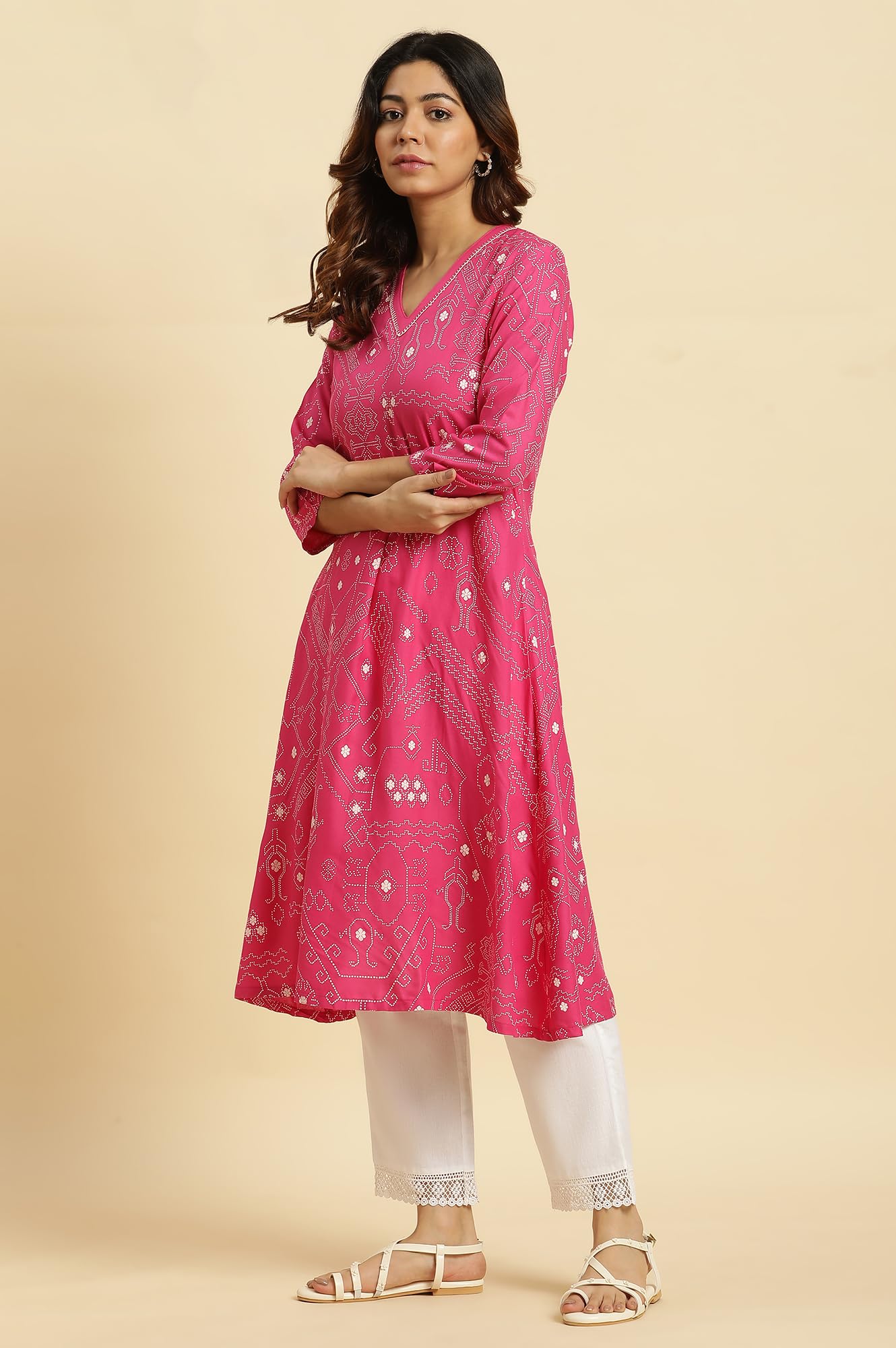 W for Woman Viscose A-line Women's Kurta