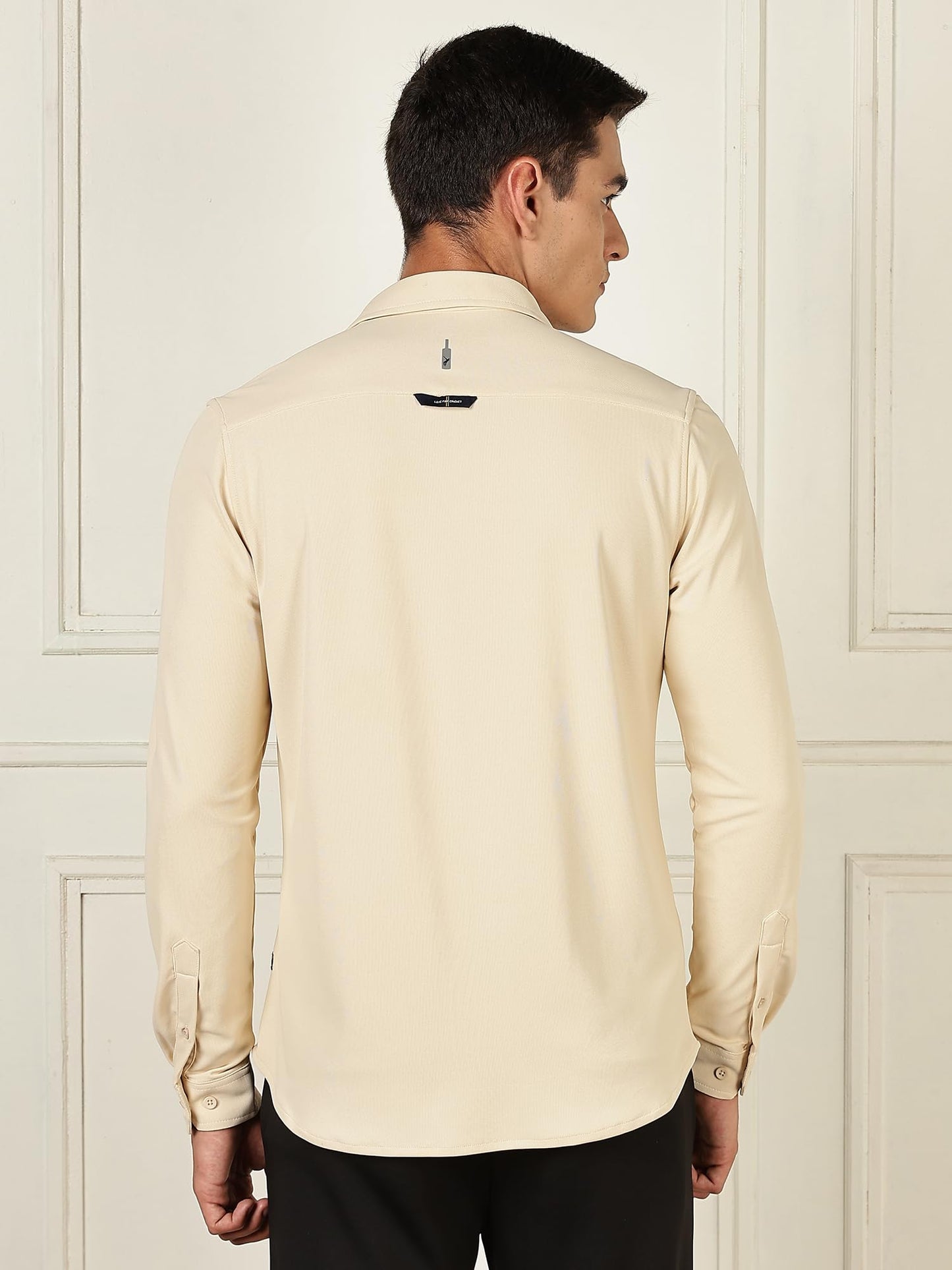 Thomas Scott Mens | Premium | Spread Collar | Slim Fit | Long Sleeves | 4 Way Stretch | Coolmax | Knitted | Casual | Shirts for
