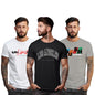 Peppyzone S to 5XL Stylish Printed Cotton Round Neck Tshirt for Men - 100% Cotton, Half Sleeve, Combo Pack of 3 T Shirts for Men