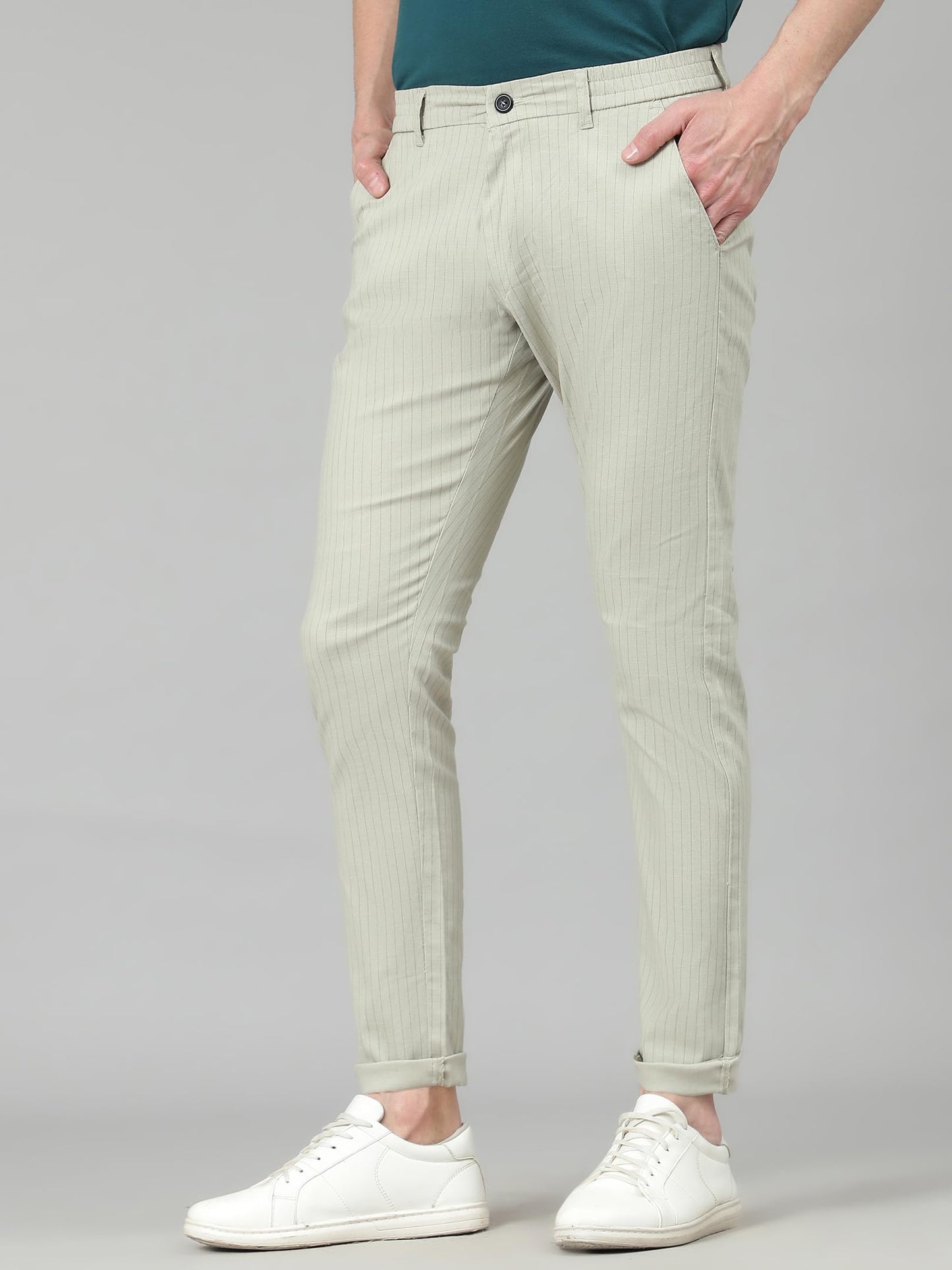 AVANOVA Mens Solid Linen Pista Trousers Light Business Style Slightly Stretch Straight Leg Pants for Outdoor Casual Daily Trous