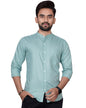 Besix MenS Cotton Solid Shirt With Mandarin Collared Full Sleeve Button Closure Curved Hem Straight Length And One Pocket | Mdr